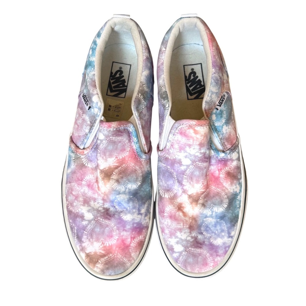 Vans Asher Heart Slip-On Tie Dye Multi Color Skate Shoes US Missy 5.0 500714 - Picture 3 of 8
